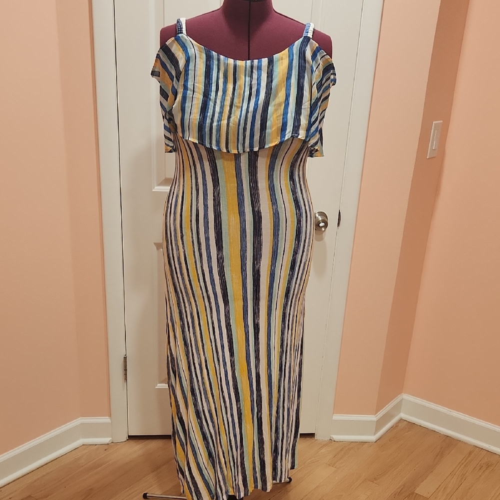 Striped Multicolor Maxi Summer Dress